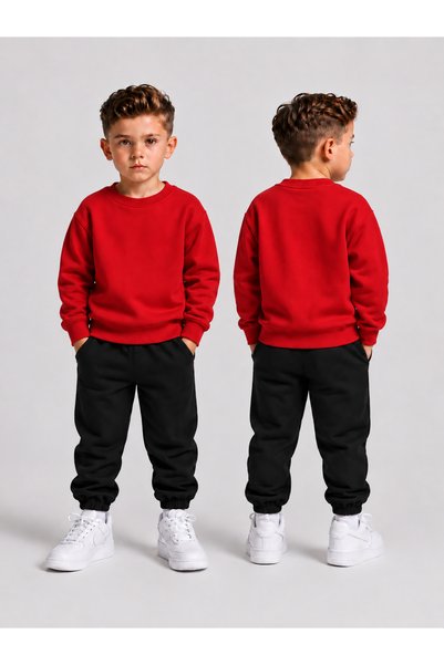 VODEXA Children's Winter Sweatsuit Set—Unprinted, 3-Ply Brushed Inside Crew N...