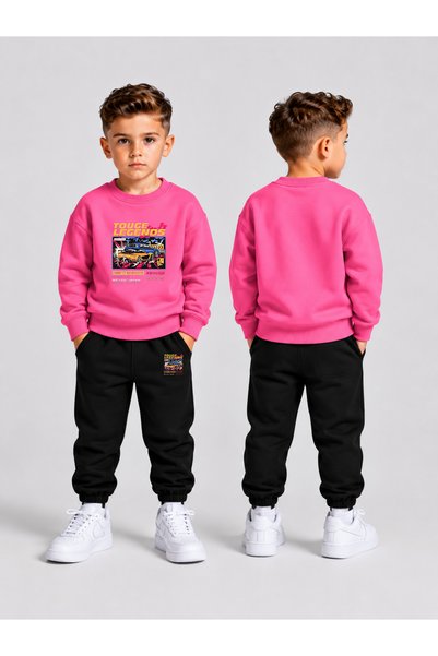 LORVEX Children's Winter Printed 3-Ply Brushed Inside Crew Neck Sweatshirt an...