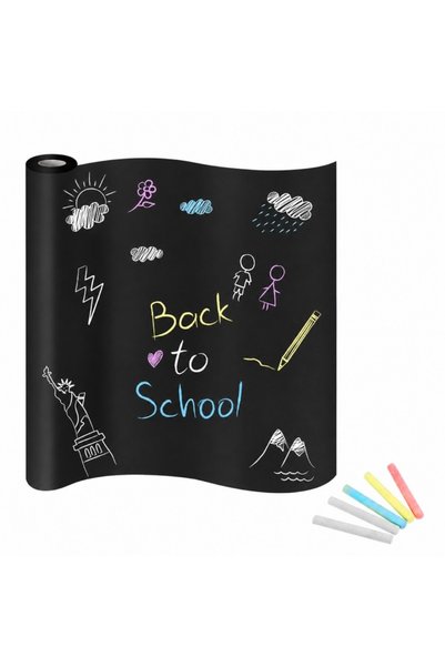 LUXER Tabla Scolara Neagra Tip Sticker Pentru Scris cu Creta Luxer, Autocolan...