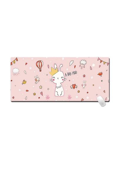 LUXER Mousepad Gaming Kitty 90 x 40 cm, Rubber Base and Side Stitches, Waterp...