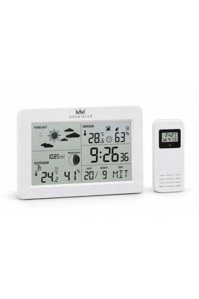 KRONTALER Stație Meteo Digitală Fără Fir – Temperatură și Umiditate Interior/...