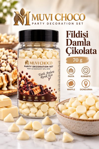 MUVI CHOCO Fildişi Damla Kokolin (Tatlı & Dekoratif Süs) 70g