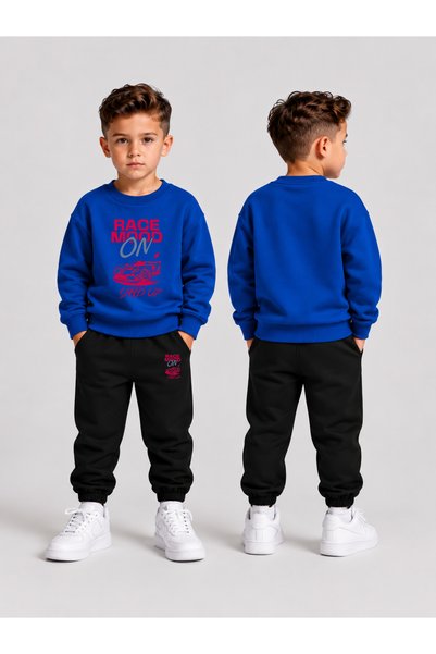 VODEXA Children's Printed Winter Sweatsuit Top and Bottom Set: 3-Ply Brushed ...