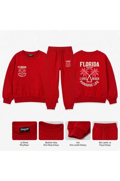 playwear Team Sweatshirt "Florida-Surf" Printed for Girls, Boys, and Kids - C...