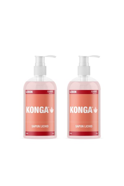 Konga Set - 2 x Săpun lichid vâscos cu glicerină hidratantă, parfum floral oz...