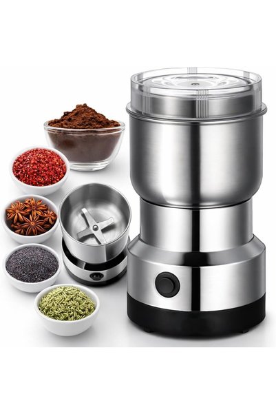 Generic Mini Electric Grinder for Coffee and Spices | Small Grinder with Stai...