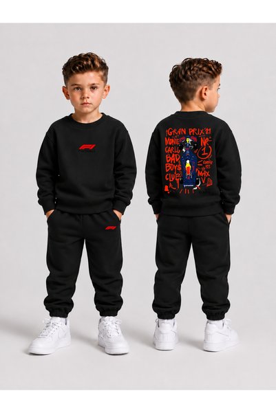 LORVEX Children's Winter Printed 3-Ply Brushed Inside Crew Neck Sweatshirt an...