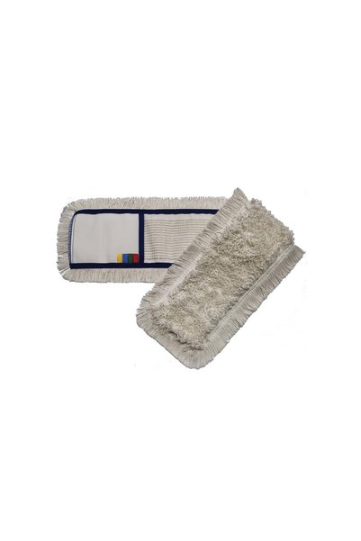 Konga Mop plat profesional cu buzunare, 100% bumbac, 260gr, 80cm, cu cod de c...
