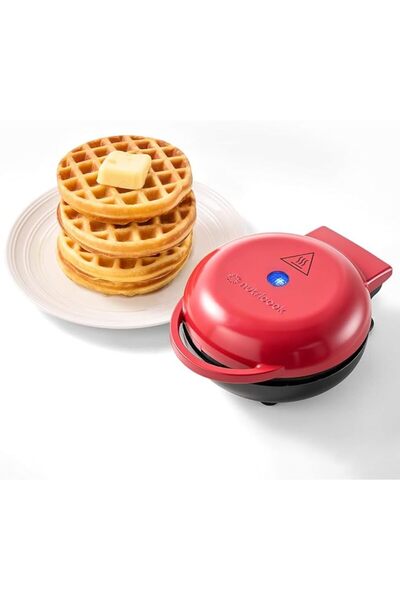 Nutricook Mini Waffle Maker 10cm Healthy Ceramic Coating for Belgian Waffles ...
