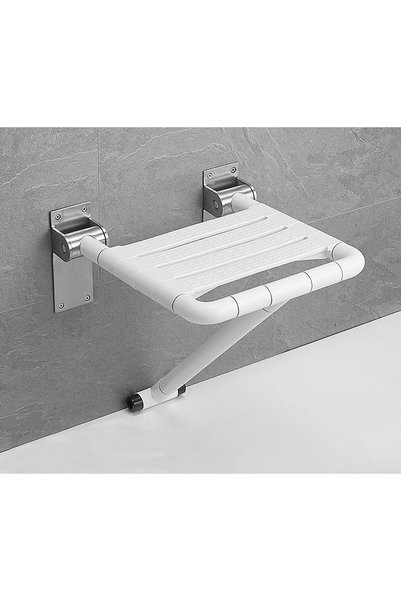 GENERAL Folding Shower Seat,Stainless Steel Wall-Mounted Barrier-free Bathroo...