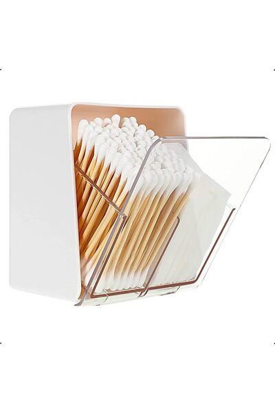 JOYZZZ Qtips Storage Organizer, Cotton Swab Holder with Removable Divider, 2 ...