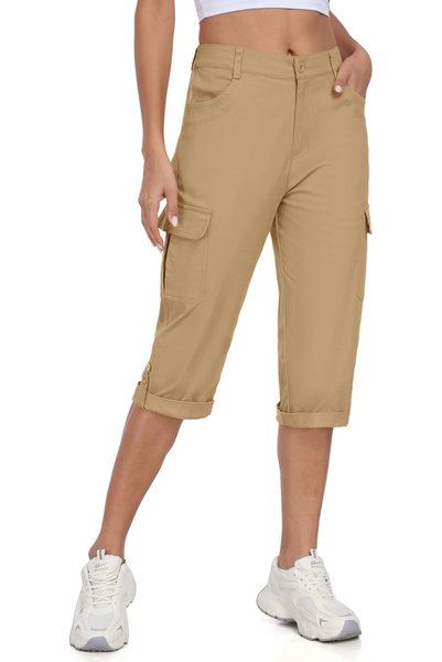 MOFIZ Women's Cargo Shorts, 97% Cotton, 6 Pockets, Outdoor, 2XL