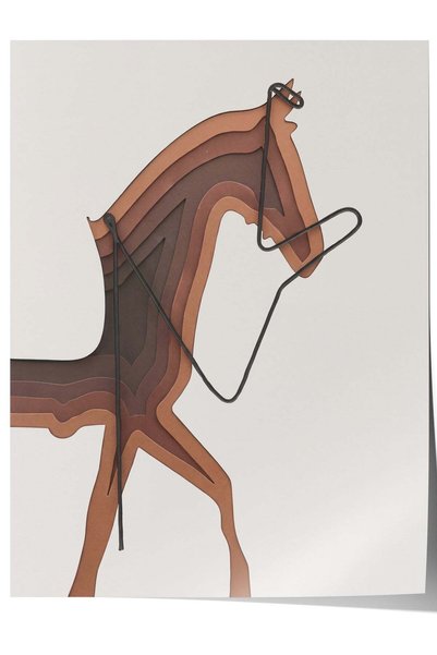 Postifull Poster fără ramă cu ilustrație abstractă a unui cal, nr. 160647
