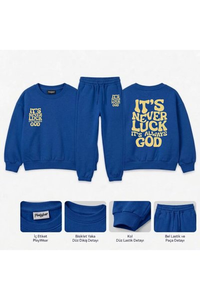 playwear Team Sweatshirt with "it-s" Print for Girls, Boys, and Kids—crew neck