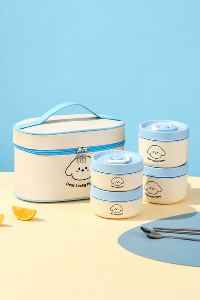 Generic Brand 304 Stainless Steel Food Container Set with Insulated Bag Porta...