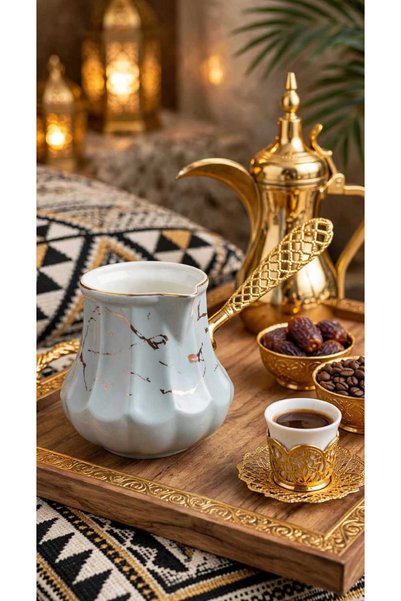 Generic Brand Coffee Pot, Perslan, Diameter 7cm, Height 9cm, Length 17cm.