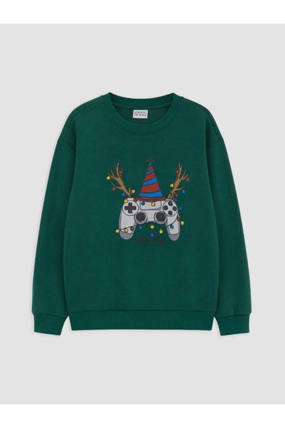 LC Waikiki Sweatshirt gros pentru băieți cu tematică de Anul Nou, Colecția Sh...