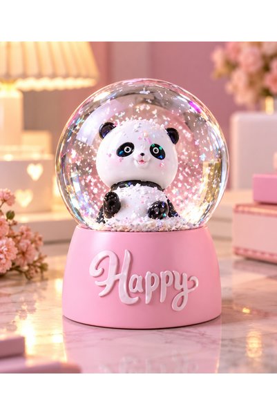 HEDİYE FİKRİ Kişiye Özel Sevimli Panda Tasarımlı Işıklı Kar Küresi – Çocuklar...