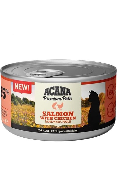 Acana طعام قطط رطب فاخر بنكهة السلمون والدجاج - 85 جرام.