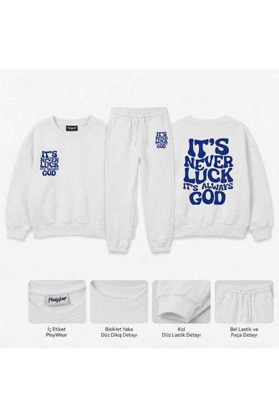 playwear Team Sweatshirt with "it-s" Print for Girls, Boys, and Kids—crew neck