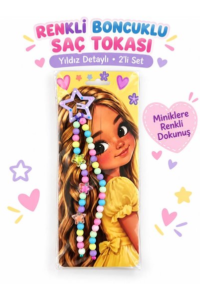 Generic Brand Girls' Colorful Beaded Hair Clip with Rhinestones