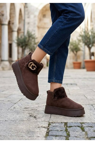 LEYDİ SHOES Γυναικεία Μπότα MOONLİT με Φτερωτή Επένδυση