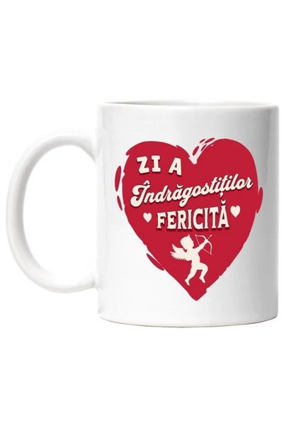 INOVATIX Happy Valentine's Day Mug Couple Love Cupid, 330ml, With White Handl...