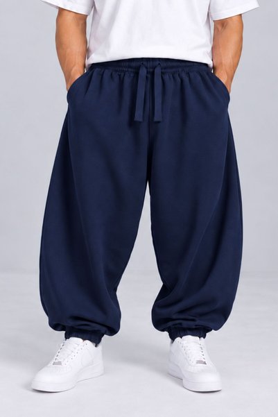 RELAXL Pantaloni de trening (joggers) pentru bărbați, croială şalvar, stil ur...