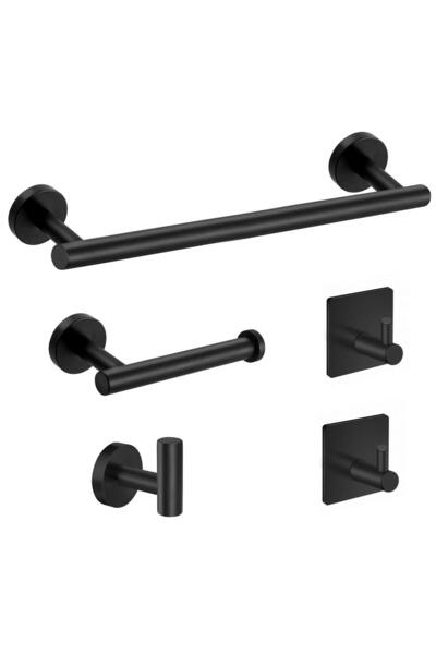 Generic 5-Pieces Bathroom Hardware Set Brushed Nickel SUS304 Stainless Steel ...