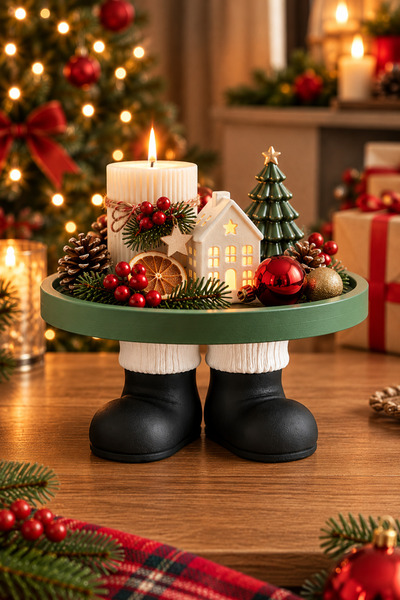 bi ondan bi bundan BOBB MERRY New Year's-Themed Decorative Stand Tray – Round...