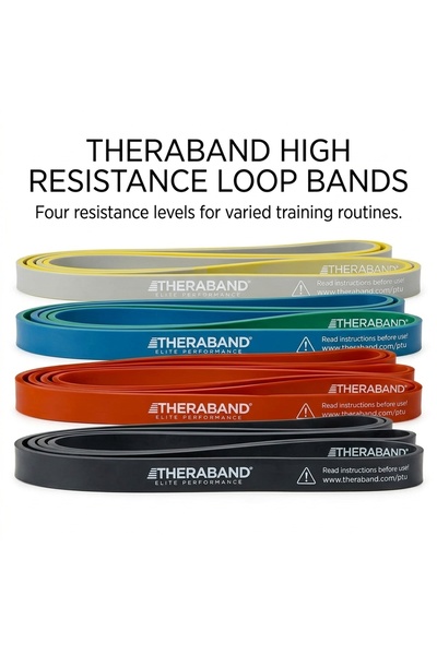 THERABAND High Resistance Loop Band – 41 Inch Natural Latex Resistance Band f...
