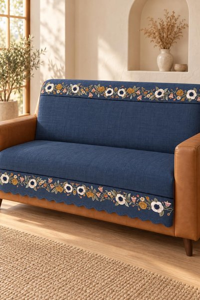 ALANUR Multi-Purpose Velvet Sofa Cover with Non-Slip Sponge 165X215 cm Modern...