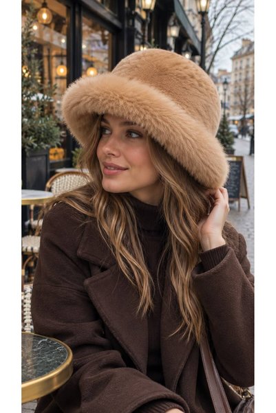 FELLMENS Camel Premium Soft-Textured Plush Beanie for Women