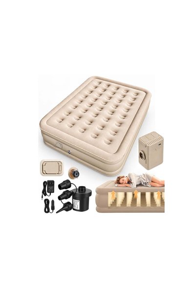 LeanToys Saltea gonflabila Honeycomb 3D Air Coloumn, pompa electrica detasabi...