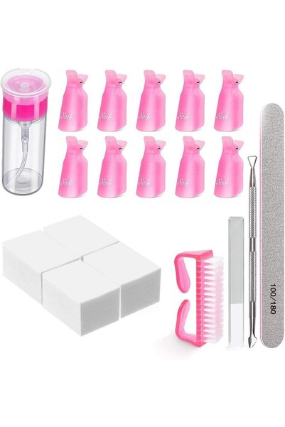 Tazweeq Nail Polish Remover Clips Kit - Gel Polish Remover with 10 Clips, 200...