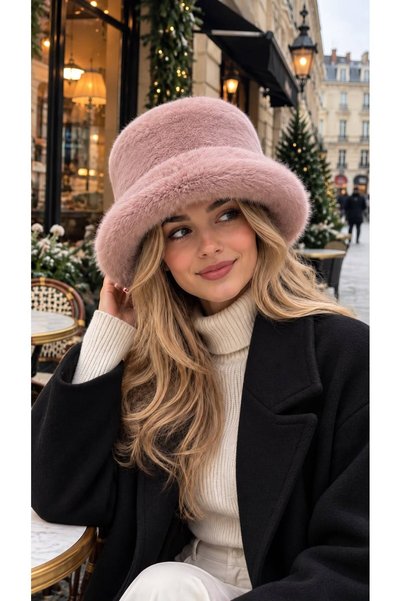 FELLMENS Pink Premium Soft-Textured Plush Beanie for Women