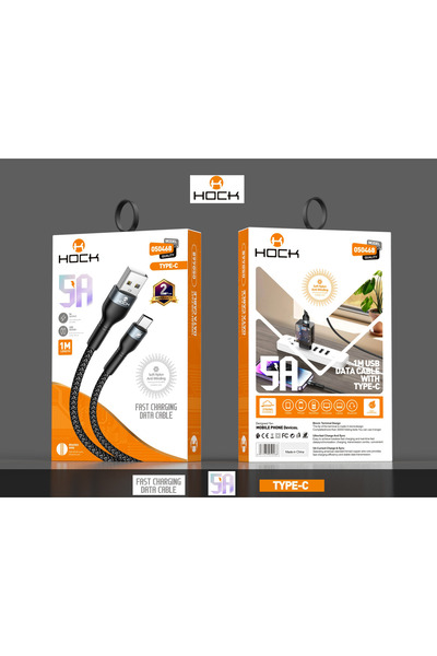 Hock كيبل منفذ Micro USB وقدرة 5A، سلك نايلون مجدول بطول 1 متر وضمان سنتين