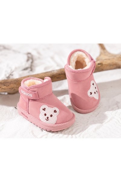 Superbaby Cizme roz Teddy, SuperBaby, Fete, Piele ecologica
