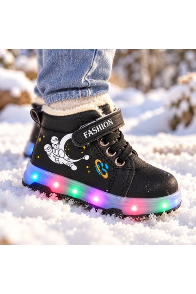 Superbaby Furry boots with LED lights, velcro strap, Cosmo model, Boys, Eco- ...