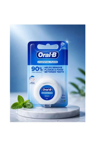 Oral-B خيط تنظيف الأسنان الأساسي بالنعناع المشمع 50 متر