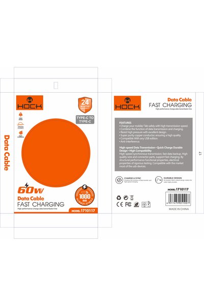 Hock Hook 60W Type-C to Type-C Cable. Practical Charging and Data Transfer fo...