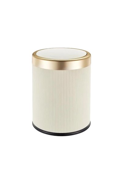 Andgogo Trash Can with Lid, 4 Gallons/15L Garbage Can with Press Top, Round T...