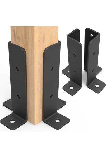 Yelajoy 4 Pcs Adjustable Deck Post Anchor Brackets Kit - Fit 1.5x1.5, 2x2, 2x...