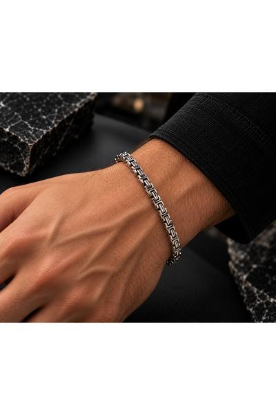 Tesbih Store King chain men's stainless steel bracelet