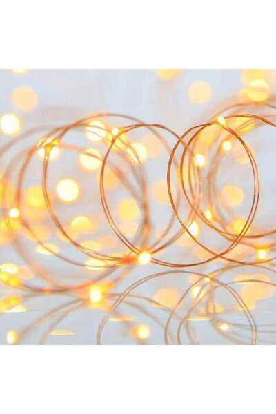 Generic 100 λαμπάκια LED σε σειρά, 10 m, μπρονζέ καλώδιο χαλκού (Copper), 8 π...