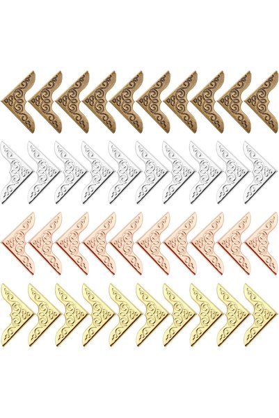KASTWAVE 160 Pcs Vintage Metal Book Corner Protectors, Antique Brass Library ...