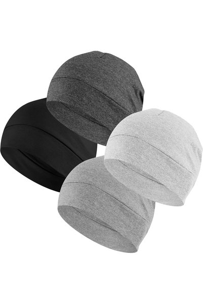EINSKEY 100% Cotton Skull Cap 2-Pack Beanie Hat for Men & Women