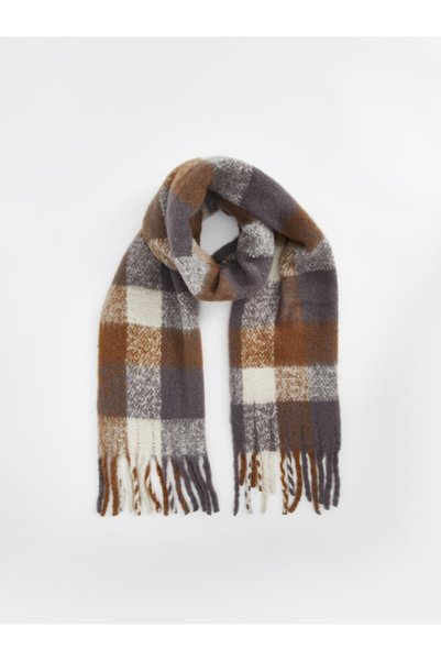 LC Waikiki Checkered Embroidered Men's Scarf by Uzg Store for Style Enthusiasts