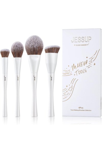 Jessup مجموعة فرش مكياج للوجه، فرشاة كونتور وأحمر خدود وفاونديشن T344