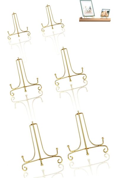 Honwor Gold Iron Easel Plate Holder - Versatile Display Stand for Pictures, P...